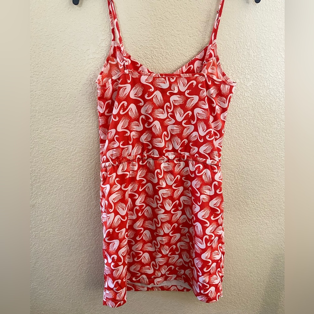 Anthropologie Porridge Orange White Swan Mini Dress Sz X Small - Picture 11 of 12